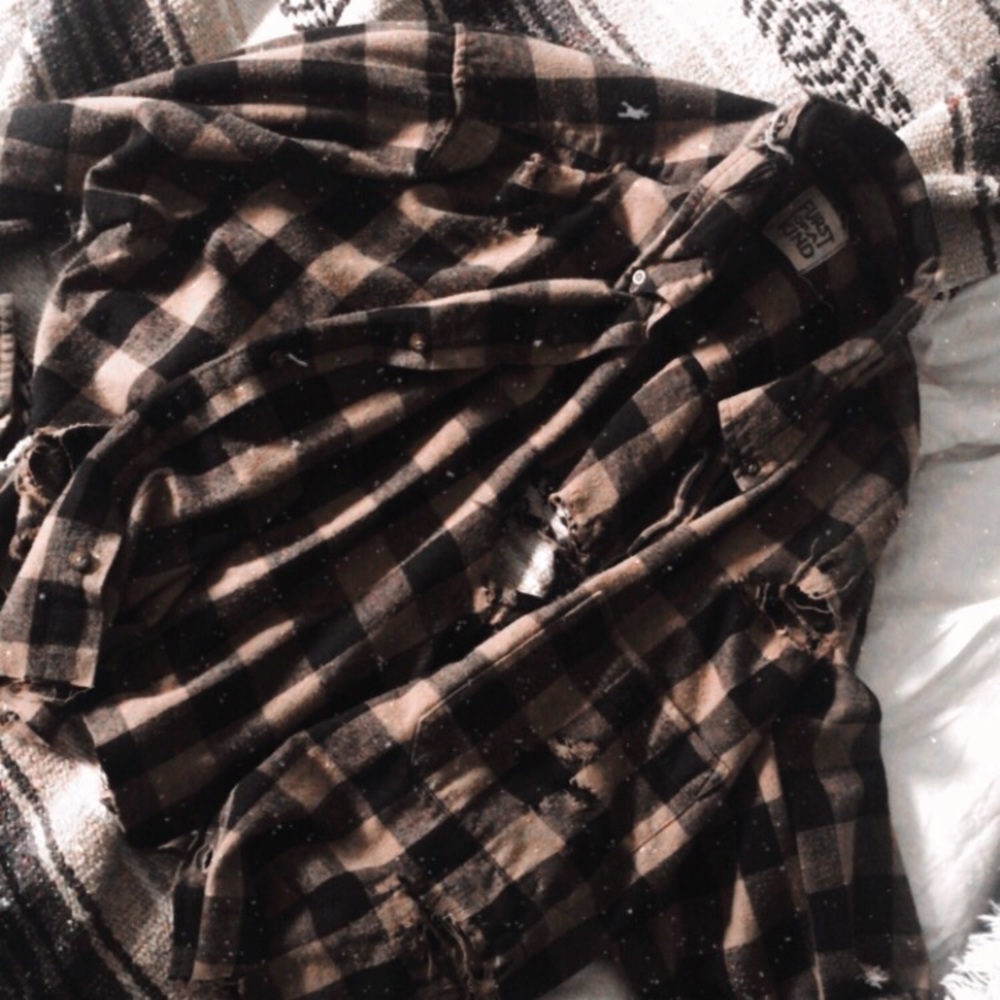 lf furst of a kind distressed vintage flannel